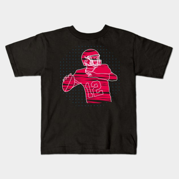 football player ready to pass the ball dark editions Kids T-Shirt by bloomroge